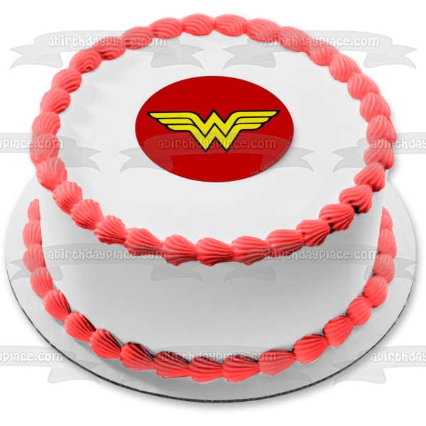 Imagen comestible para decoración de tarta con el logotipo de Wonder Woman ABPID05784 