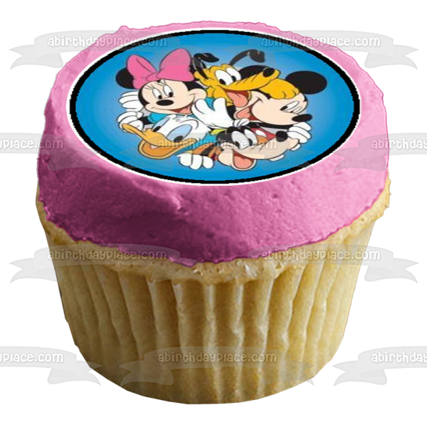 Mickey Mouse and Friends  Minnie Mouse Daisy Duck Donald Duck and Goofy Edible Cupcake Topper Images ABPID03192