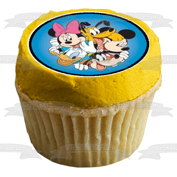 Mickey Mouse and Friends  Minnie Mouse Daisy Duck Donald Duck and Goofy Edible Cupcake Topper Images ABPID03192