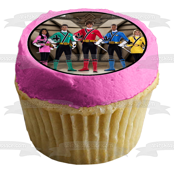 Power Rangers Super Samurai Red Ranger Jayden Blue Ranger y Kevin Imágenes comestibles para cupcakes ABPID03217 