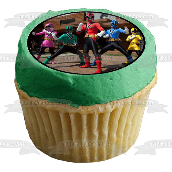 Power Rangers Super Samurai Red Ranger Jayden Blue Ranger y Kevin Imágenes comestibles para cupcakes ABPID03217 