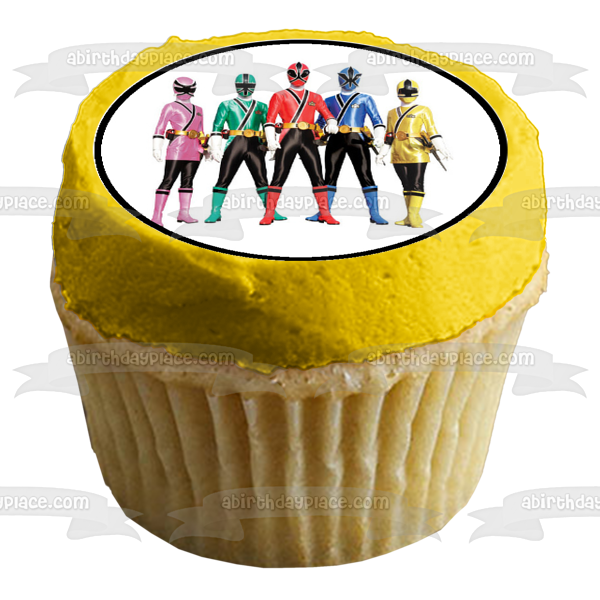 Power Rangers Super Samurai Red Ranger Jayden Blue Ranger y Kevin Imágenes comestibles para cupcakes ABPID03217 