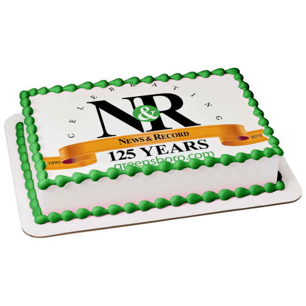 N&R News and Record Celebrate 125 Years Edible Cake Topper Image ABPID05795