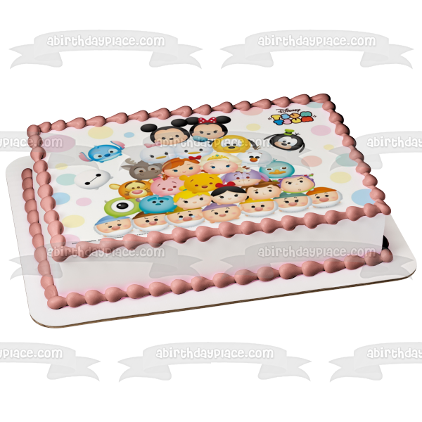 Tsum Tsum Mickey Minnie Donald Daisy and Goofy Edible Cake Topper Image ABPID05797