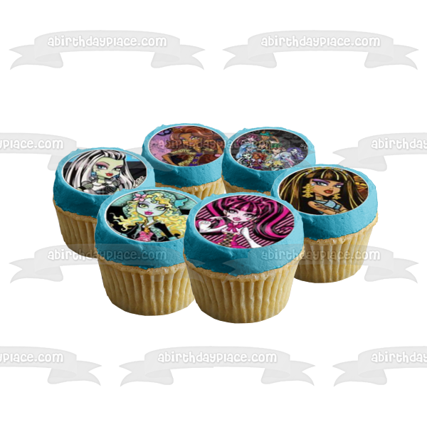 Monster High Mattel Draculaura Frankie Stein y Clawdeen Wolf Imágenes comestibles para cupcakes ABPID03282 