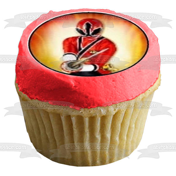 Power Rangers Super Samurai Red Ranger Jayden and Blue Ranger Kevin Edible Cupcake Topper Images ABPID03297