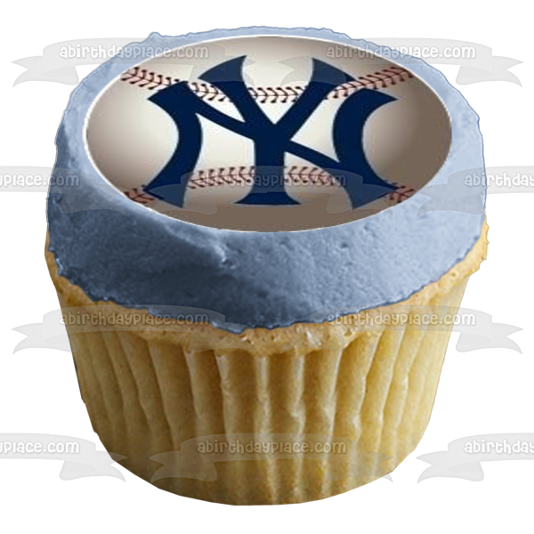 New York Yankees Logo Baseball American League Edible Cupcake Topper Images ABPID03340