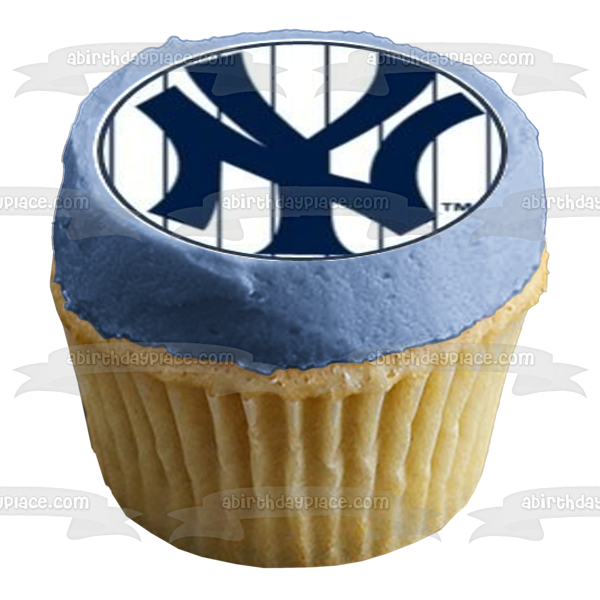 New York Yankees Logo Baseball American League Edible Cupcake Topper Images ABPID03340