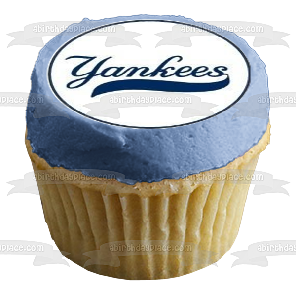 New York Yankees Logo Baseball American League Edible Cupcake Topper Images ABPID03340