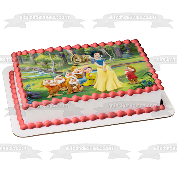 Snow White Dwarfs Edible Cake Topper Image ABPID05853