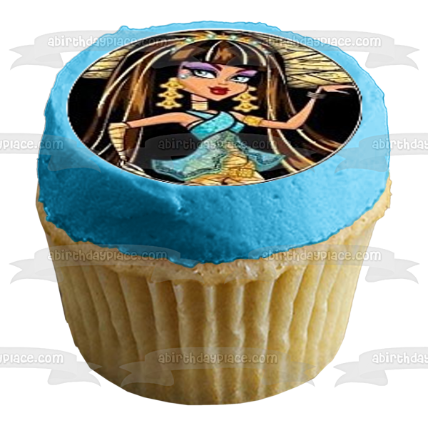 Monster High Clawdeen Wolf Lagoona Blue Cleo De Nile Draculaura Frankie Stein and Ghoulia Yelps Edible Cupcake Topper Images ABPID03438