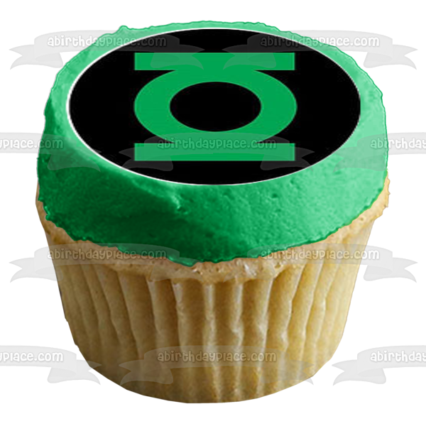 Superhero Logo Superman Batman the Flash Wonder Woman and Green Lantern Edible Cupcake Topper Images ABPID03442