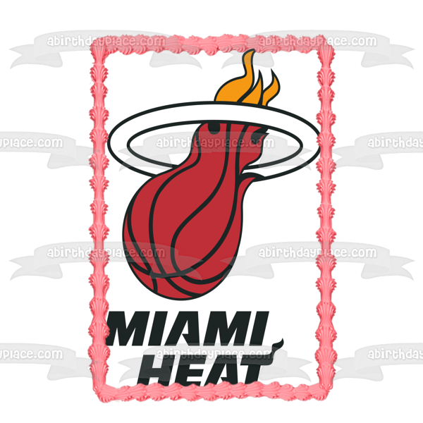 Miami Heat Logo NBA Edible Cake Topper Image ABPID05877