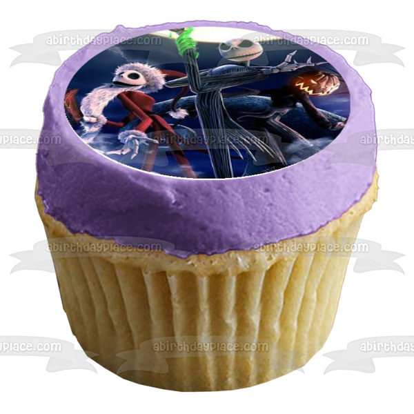 Nightmare Before Christmas 2 Jack Skellington Edible Cupcake Topper Images ABPID03489