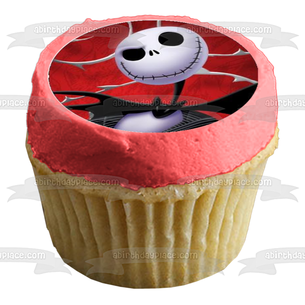 Nightmare Before Christmas 2 Jack Skellington Edible Cupcake Topper Images ABPID03489