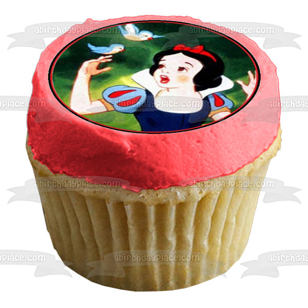 Snow White Apple Birds Edible Cupcake Topper Images ABPID03523