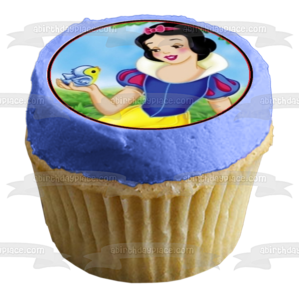 Snow White Apple Birds Edible Cupcake Topper Images ABPID03523