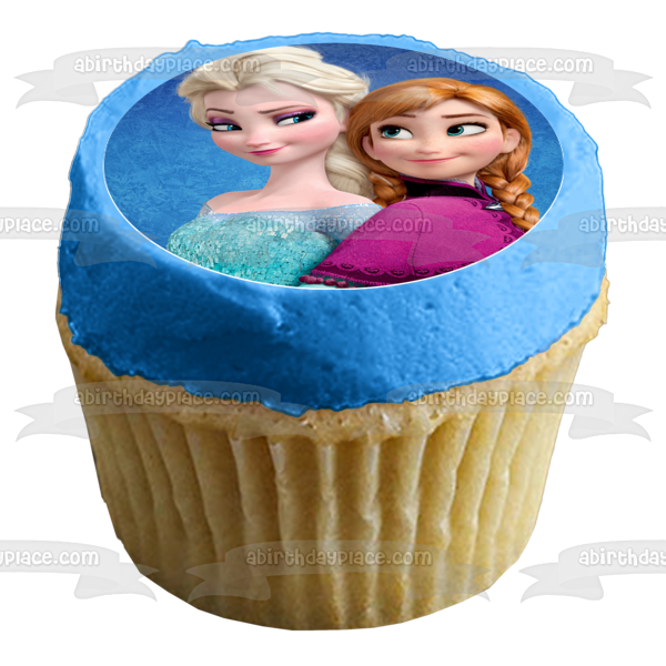 Frozen Anna Elsa Hans Olaf and Kristoff Snowflakes Edible Cupcake Topper Images ABPID03541