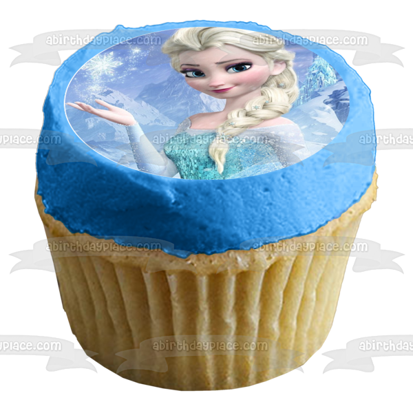 Frozen Anna Elsa Hans Olaf and Kristoff Snowflakes Edible Cupcake Topper Images ABPID03541