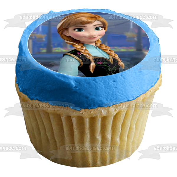 Frozen Anna Elsa Hans Olaf and Kristoff Snowflakes Edible Cupcake Topper Images ABPID03541