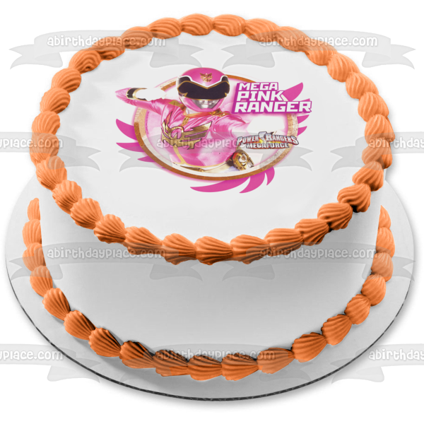 Power Rangers Mega Force Dino Charge Pink Ranger Edible Cake Topper Image ABPID05894