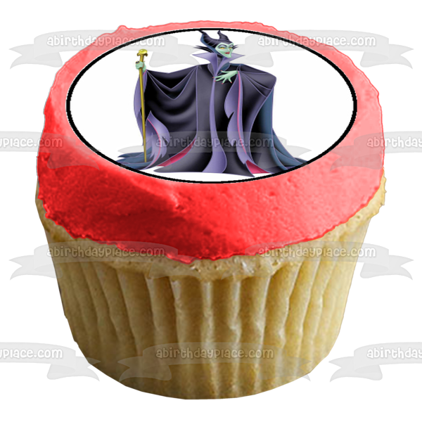 Villians Cruella De Ville Ursula Scar Maleficent Captain Hook Yzma Stepmother Governor Ratcliffe Evil Queen and Gaston Edible Cupcake Topper Images ABPID03551