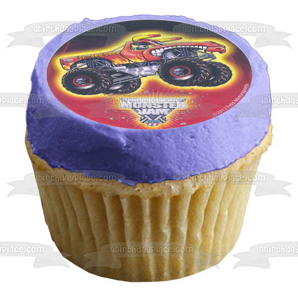 Monster Jam Trucks Logo Grave Digger Maximum Destruction and 1/2 Pint Edible Cupcake Topper Images ABPID03652