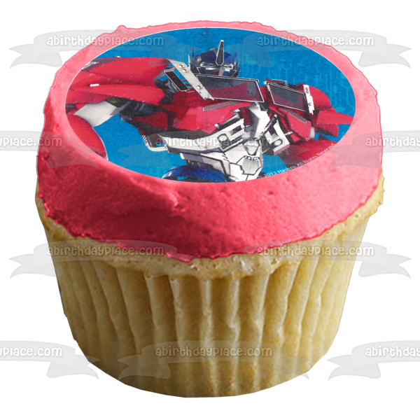 Imágenes de decoración comestible para cupcakes de Transformers Bumblebee y Optimus Prime ABPID03795 