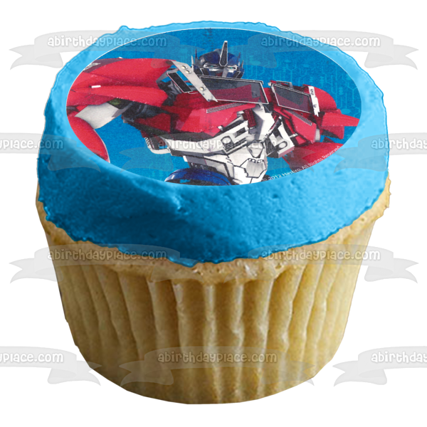 Imágenes de decoración comestible para cupcakes de Transformers Bumblebee y Optimus Prime ABPID03795 