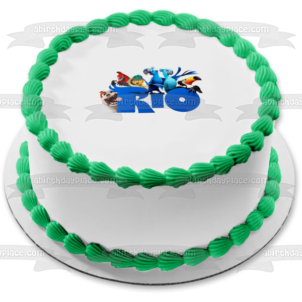 Adorno comestible para tarta Rio 2, joya azul, Rafeal Pedro y Nigel, imagen ABPID05939 