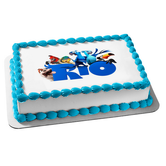 Adorno comestible para tarta Rio 2, joya azul, Rafeal Pedro y Nigel, imagen ABPID05939 