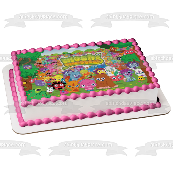 Moshi Monsters Furi Luvli and Simon Growl Edible Cake Topper Image ABPID05940