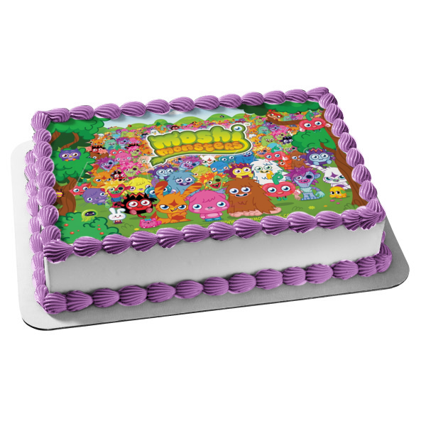 Moshi Monsters Furi Luvli and Simon Growl Edible Cake Topper Image ABPID05940