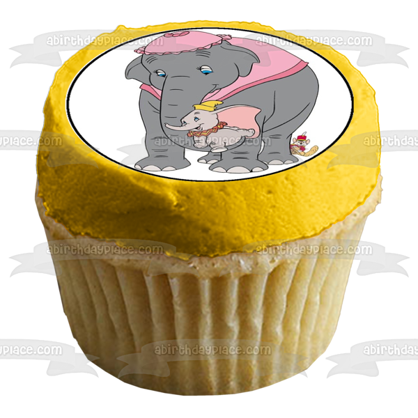 Dumbo Flying Mrs. Jumbo and Timothy Q. Mouse Edible Cupcake Topper Images ABPID03845