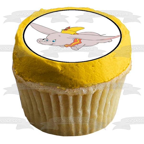 Dumbo Flying Mrs. Jumbo and Timothy Q. Mouse Edible Cupcake Topper Images ABPID03845