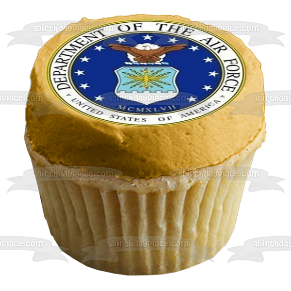 US Military Logos Air Force Planes and the American Flag Edible Cupcake Topper Images ABPID03850