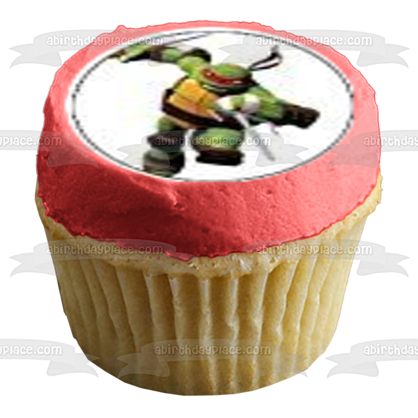 Teenage Mutant Ninja Turtles Donatello Michaelangelo Leonardo and  Raphael with the Tmnt Logo Edible Cupcake Topper Images ABPID03876