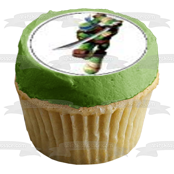 Teenage Mutant Ninja Turtles Donatello Michaelangelo Leonardo and  Raphael with the Tmnt Logo Edible Cupcake Topper Images ABPID03876