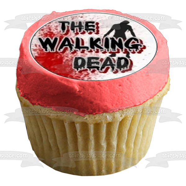 The Walking Dead Logo and Zombies Edible Cupcake Topper Images ABPID03897