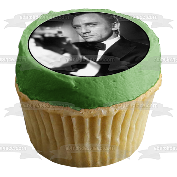 James Bond 007 Pierce Brosnan Sean Connery and Timothy Dalton Edible Cupcake Topper Images ABPID03956