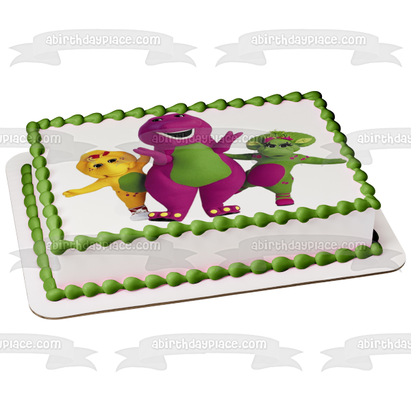 Barney Baby Bop and  Bj Edible Cake Topper Image ABPID05969