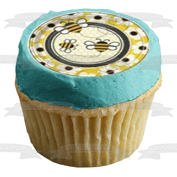 Bumble Bees Hives and Bvvvvvvvvvvvflowers Edible Cupcake Topper Images ABPID03966