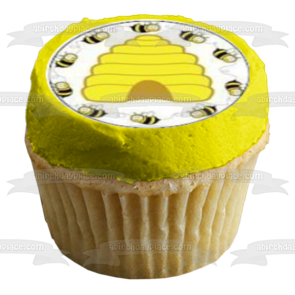 Bumble Bees Hives and Bvvvvvvvvvvvflowers Edible Cupcake Topper Images ABPID03966