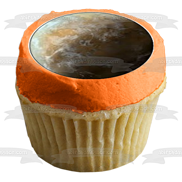 Solar System Planets Moon Earth Mercury Saturn Venus Neptune Mars and Jupiter Edible Cupcake Topper Images ABPID03977