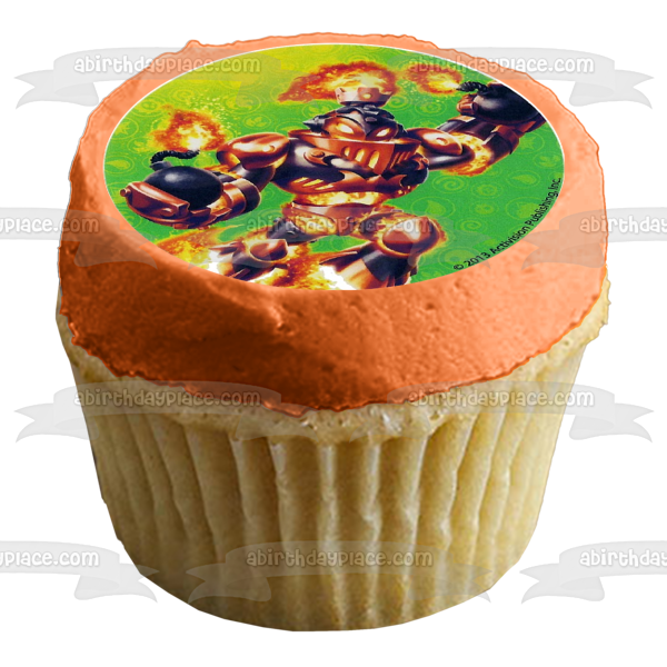 Skylander Swap Force Blast Zone Wash and Buckler Edible Cupcake Topper Images ABPID04017