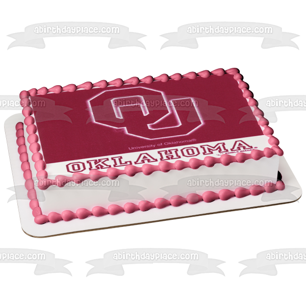 Imagen comestible para decoración de tarta con logotipo de la Universidad de Oklahoma ABPID05996 