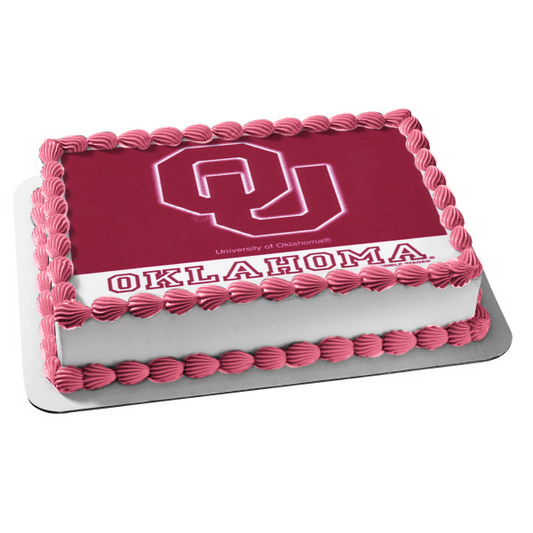 Imagen comestible para decoración de tarta con logotipo de la Universidad de Oklahoma ABPID05996 