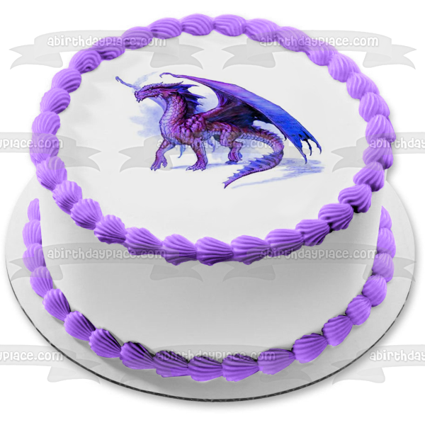 Imagen comestible para tarta de dragón morado ABPID06015 