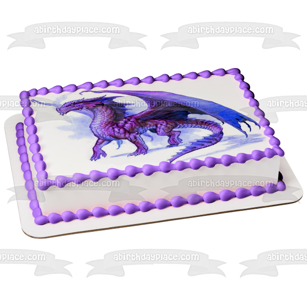 Imagen comestible para tarta de dragón morado ABPID06015 