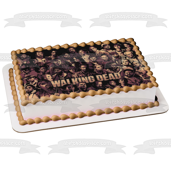 Imagen comestible para decoración de tarta con el logotipo de The Walking Dead, Rick Darryl, Carl y Andrea, ABPID06028 